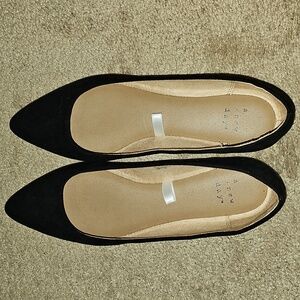 Black Pointed Toe Flats
